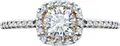 Inel de logodnă Diamant 51-110-02355-1 pentru femei, Aur Roșu 585, placare Rodiu, 32 pietre Cubic Zirconia rotunde incolore, 0.272 ct, 1.56 g, Mărime Inel 17.5