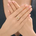 Diamant 51-110-02979-1 Women's Ring, Size 16.5, 585 Red Gold, Rhodium Plated, 22 Round Colorless Cubic Zirconia Stones, 0.363 ct, 1.69 g