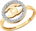 Diamant 51-110-02979-1 Women's Ring, Size 17, 585 Red Gold, Rhodium Plated, 22 Round Colorless Cubic Zirconia Stones, 0.363 ct, 1.69 g