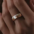 Diamant 31-110-00305-1 Women's Jewelry, Ring Size 18, 9k Red Gold 375, Rhodium Plated, 15 Round Colorless Cubic Zirconia 0.248 ct, 1.25 mm, 1.49 g