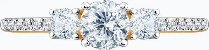 Inel SOKOLOV 019892 pentru femei, Mărime 16, Aur Roșu 585, 14 pietre Cubic Zirconia incolore rotunde, 0.133 ct, 1.2 g