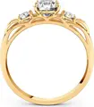 SOKOLOV 019024 Women's Ring, 585 Red Gold, Round Colorless Cubic Zirconia 3mm, 0.401 ct, 2mm Width, Size 16.5
