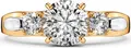 SOKOLOV 019024 Women's Ring, 585 Red Gold, Round Colorless Cubic Zirconia 3mm, 0.401 ct, 2mm Width, Size 16.5