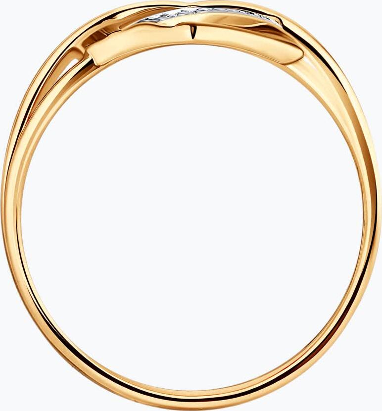 Diamant 51-110-01825-1 Women's Ring, Size 18, 585 Red Gold, Round Colorless Cubic Zirconia, Open-work Intertwined Bands, 2.12g, 1mm Width