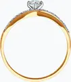 Inel Diamant 51-110-02311-1 pentru femei, Mărime 17.5, Aur Roșu 585, 17 pietre Cubic Zirconia rotunde incolore, Lățime 1mm, 1.48g