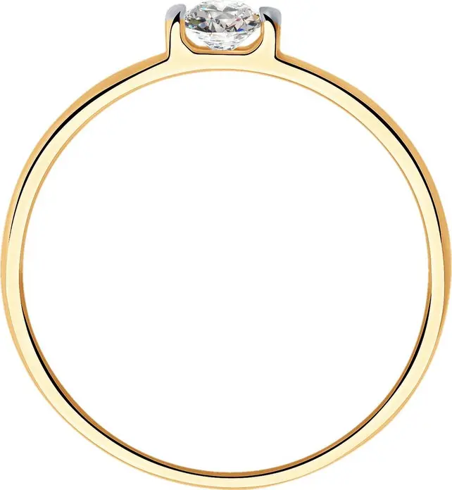 Inel Diamant pentru femei 51-110-00840-1, Mărime 16, Aur roșu 585 (9k) placat cu rodiu, zirconiu cubic rotund incolore 3.5mm 0.297ct