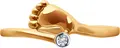 Женское кольцо Diamant Present 51-110-02087-1, размер 17.5, красное золото 585 с родиевым покрытием, круглый бесцветный кубический цирконий 0.029 ct 1.5 mm, ширина 2 mm