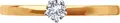 Diamant 51-110-01973-1 Women's Jewelry, Ring Size 18, 585 Red Gold with Rhodium Plating, Round Colorless Cubic Zirconia 0.201 ct 3 mm, 0.92 g