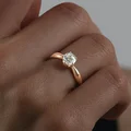 Diamant 31-110-00099-1 Women's Jewelry, Ring Size 16.5, 9K Red Gold 375, Round Colorless Cubic Zirconia 1.101 ct 5.5 mm, Rhodium Plated, 1.25 g