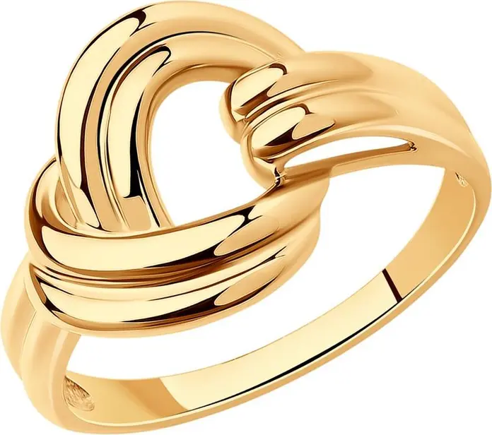 SOKOLOV 93010881 Women's Jewelry, 925 Sterling Silver with Gold Plating, Trendbook SS 2021 Collection, Ring Size: 17.5, 12x4x14 mm, 2.49 g
