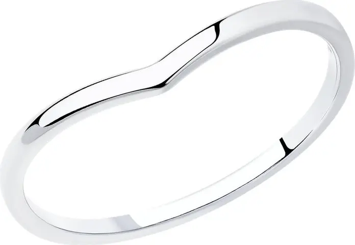 SOKOLOV 94013533 Women's Jewelry, 925 Sterling Silver Rhodium-Plated, Trendbook SS 2022 Collection, Ring Size: 17.5, 3 mm x 1 mm, 0.89 g