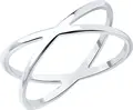 Inel SOKOLOV 94013775 pentru femei, Mărime 19, Argint 925 cu placare de rodiu, Colecția SKLV, Lățime 8 mm, Lățime bandă 2 mm, Bijuterie Argintie Eleganta