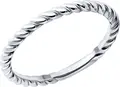 SOKOLOV 94013816 SKLV Women's Ring, Size 16, 925 Sterling Silver Rhodium-Plated, 2mm Width, Elegant Minimalist Jewelry
