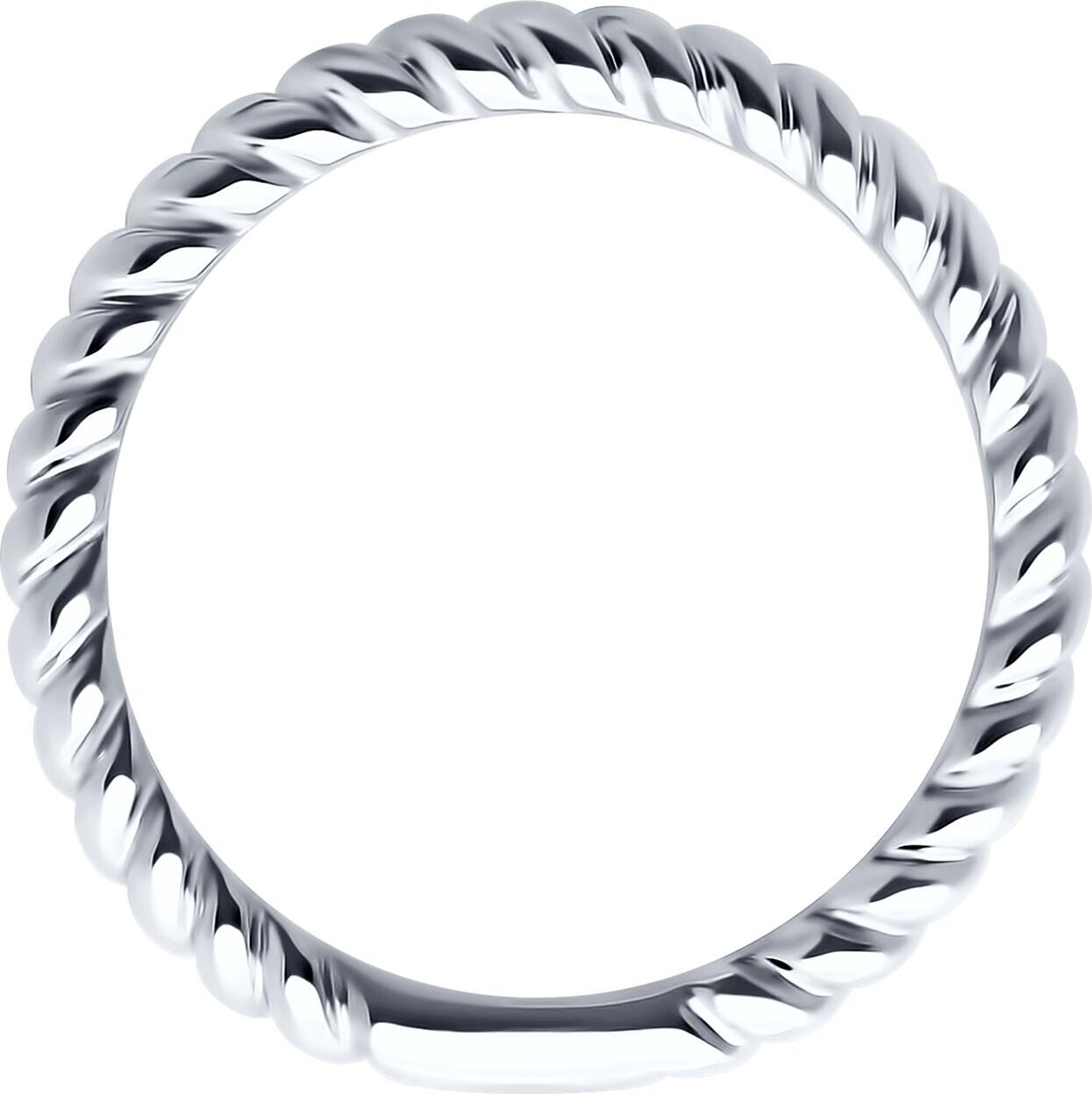 SOKOLOV 94013816 SKLV Women's Ring, Size 16, 925 Sterling Silver Rhodium-Plated, 2mm Width, Elegant Minimalist Jewelry