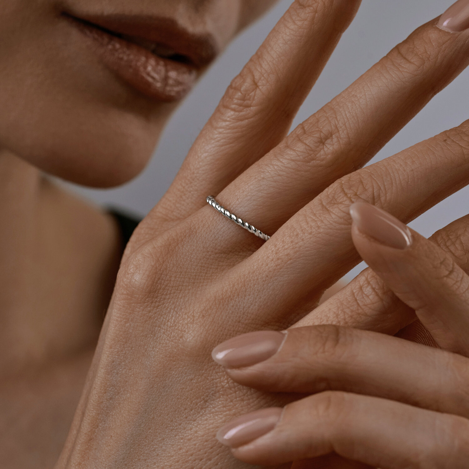 SOKOLOV 94013816 SKLV Women's Ring, Size 16, 925 Sterling Silver Rhodium-Plated, 2mm Width, Elegant Minimalist Jewelry