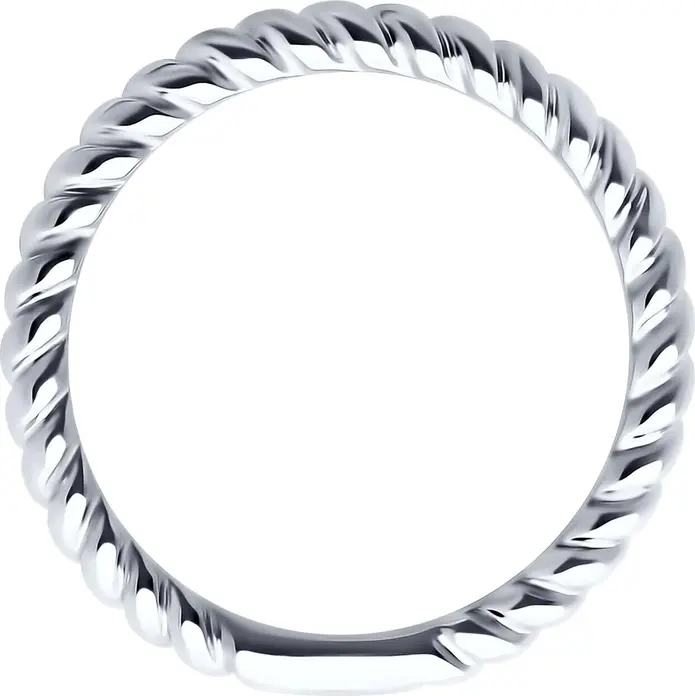 SOKOLOV 94013816 SKLV Women's Ring, Size 16.5, 925 Sterling Silver Rhodium-Plated, 2mm Width, Elegant Minimalist Jewelry