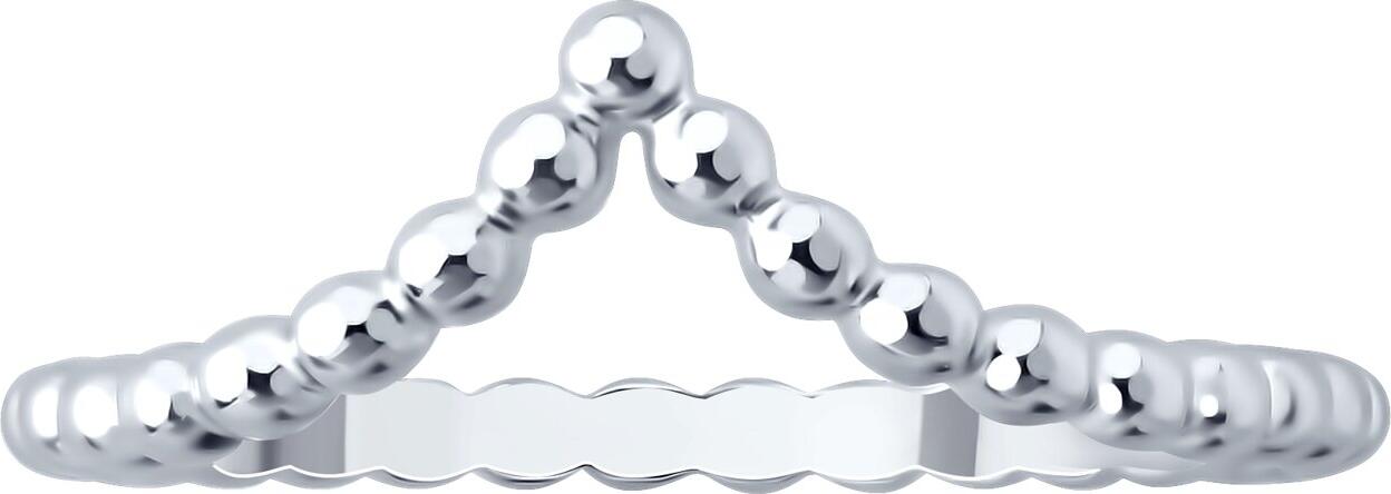 SOKOLOV 94014460 Women's Ring, 925 Sterling Silver Rhodium-Plated, Minimalist Design, 1.18g, Size 17.5