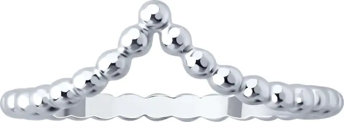 SOKOLOV 94014460 Women's Ring, 925 Sterling Silver Rhodium-Plated, Minimalist Design, 1.18g, Size 17.5