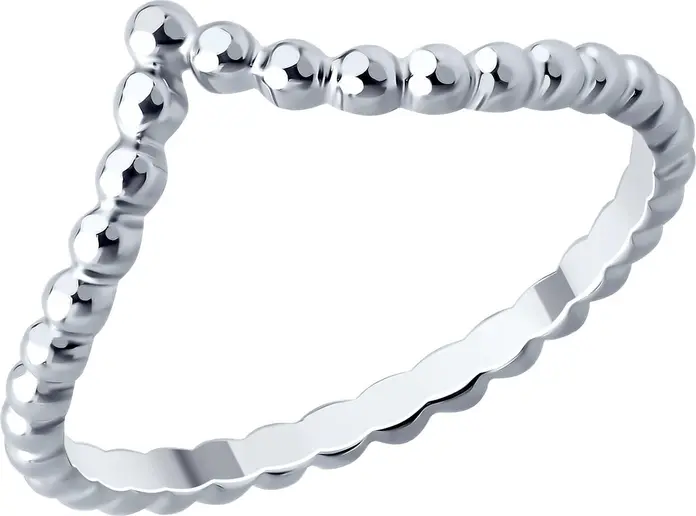 SOKOLOV 94014460 Women's Ring, 925 Sterling Silver Rhodium-Plated, Minimalist Design, 1.18g, Size 18