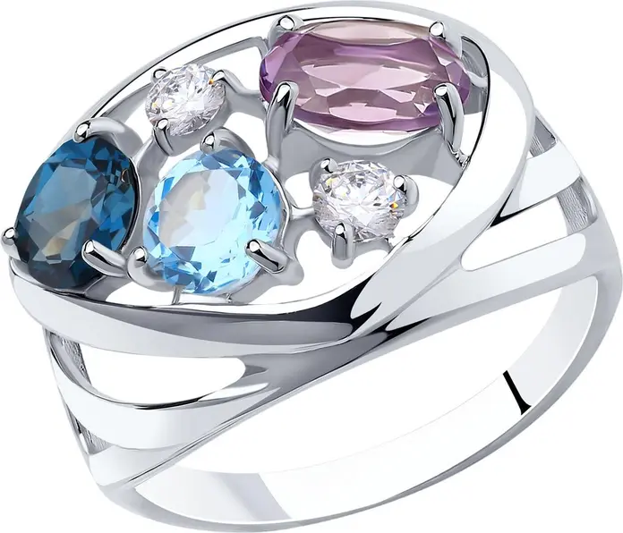 Diamant 94-310-00658-1 Women's Ring, Size 19, 925 Sterling Silver, Rhodium Plated, Round Colorless Cubic Zirconia 3mm 0.201ct, 3.54g