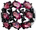 SOKOLOV 94012683 Women's Jewelry, Ring Size 19.5, 925 Sterling Silver Rhodium Plated, Round Black Cubic Zirconia Crystals 2mm, 4.44g