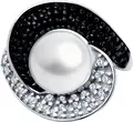 Inel Diamant pentru femei 94-310-01965-1, Mărime 20.5, Argint 925 placat cu rodiu cu 13 pietre de Zirconiu Cubic rotund, incolore, 0.111 ct, 3.87g