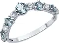 Inel SOKOLOV 92014515 pentru femei, Mărime 16.5, Argint 925 placat cu rodiu, Topaz albastru și Zirconiu Cubic, Inserturi rotunde 2mm, 0.393 ct, Lățime 2mm, 1.52g