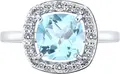 Inel Sokolov 92014641, Mărime 18.5, Argint Sterling 925, Placat cu Rodiu, Topaz și 16 Zirconii Cubice Incolore 0,136 ct, Lățime 2 mm, 2,22 g