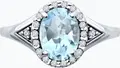 Sokolov 94-310-00179-1 Women's Ring, Size 17.5, 925 Sterling Silver Rhodium Plated, Topaz and 20 Cubic Zirconia, 2mm Width, SOKOLOV exclusively for Diamant Collection