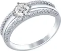 Inel damă Sokolov 94012244, Mărime 17.5, Argint Sterling 925, Placare Rodiu, 37 Pietre Rotunde Cubic Zirconia Albe