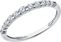 Diamant 94-110-01847-1 Women's Dorozhka Ring, Size 18.5, 925 Sterling Silver Rhodium Plated, 4 Round Colorless Cubic Zirconia 1.5mm, 0.114 ct Total Weight