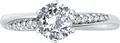 Inel Diamant pentru femei 94-110-02134-1, Mărime 20, Argint Sterling 925 placat cu Rodiu, Zirconiu Cubic Incolor rotund 6mm și 12 pietre laterale