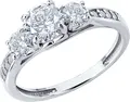 Diamant 94-110-02151-1 Women's Casual Ring, Size 16.5, 925 Sterling Silver, Rhodium-plated, Round Colorless Cubic Zirconia, 2.47g, Jewelry with Certificate