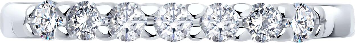 Inel SOKOLOV SVOBODA pentru femei 94012721, Dimensiune 15, Argint 925 placat cu Rodiu, Cubic Zirconia rotund colorless, 0.301 ct, Latime 1 mm