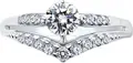 SOKOLOV 94012243 Women's Ring, Size 16.5, 925 Sterling Silver Rhodium Plated, 6 Round Colorless Cubic Zirconia (Fianit) 1.25 mm, 0.099 ct, 1 mm Band Width