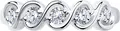 SOKOLOV 94013531 Women's Ring, Size 18.5, 925 Sterling Silver, Rhodium Plated, Round Colorless Cubic Zirconia, 5 Stones, 0.612 ct, 2.02g