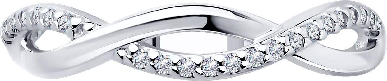 Inel SOKOLOV 94013713 SKLV pentru femei, Argint 925 placat cu rodiu, Cubic Zirconia incolore rotunde, 0.179 ct, Lățime 4mm, Lățime bandă 2mm, Mărime 18