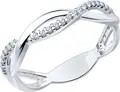 Inel SOKOLOV 94013713 SKLV pentru femei, Argint 925 placat cu rodiu, Cubic Zirconia incolore rotunde, 0.179 ct, Lățime 4mm, Lățime bandă 2mm, Mărime 18