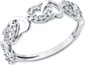 Inel SOKOLOV 94013838 pentru femei, Argint 925 placat cu rodiu, Zirconiu Cubic rotund incolore 0.306 ct, Colecția SKLV, Lățime 5mm, 1.92g, Mărime Inel 17.5