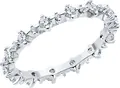 SOKOLOV 94014086 Women's Ring, Size 18, 925 Sterling Silver Rhodium-plated with Round Colorless Cubic Zirconia Stones, SKLV Collection, Total Weight 0.917 ct