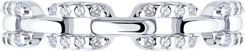 SOKOLOV Women's 925 Rhodium-Plated Sterling Silver Ring with 48 Round Colorless Cubic Zirconia Stones, 2mm Width, Size 17, SKU 94014231