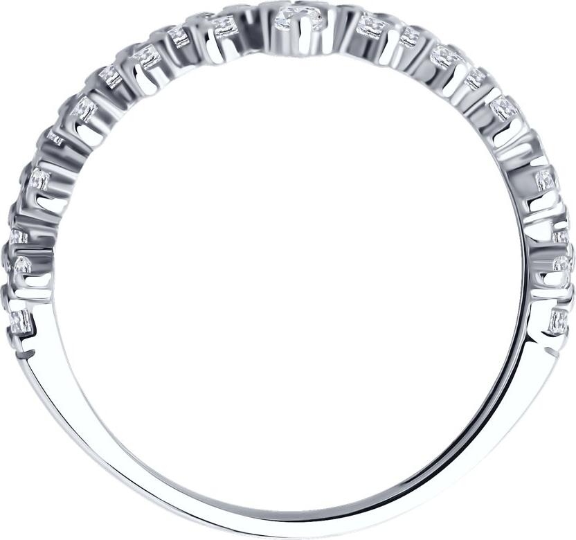 Inel SOKOLOV 94014265 pentru femei, Mărime 16, Argint 925 placat cu rodiu, 51 Zirconii cubice rotunde incolore (0.842 ct, 1.25 mm), Lățime 2 mm, 1.97 g