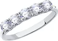 Кольцо Diamant 94-110-01641-1 женское, размер 18, серебро 925 пробы с родированием, 5 круглых бесцветных фианитов 3.5 мм, 1.59 г