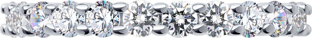 Inel SOKOLOV SVOBODA pentru femei 94013270, Mărime 16.5, Argint 925 placat cu rodiu, cu pietre Cubic Zirconia incolore rotunde, greutate totală 2.935 ct