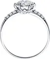 SOKOLOV 94013547 Women's Ring, Size 19, 925 Sterling Silver Rhodium Plated, Round Colorless Cubic Zirconia, 7 Stones, 0.171 ct, 2 mm Band Width