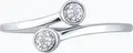 Inel Diamant 94-110-00137-1 pentru femei, Argint 925 placat cu rodiu, 2 pietre rotunde de zirconiu cubic 2.5mm, 0.245 ct, design cu bandă deschisă Ring Size: 17