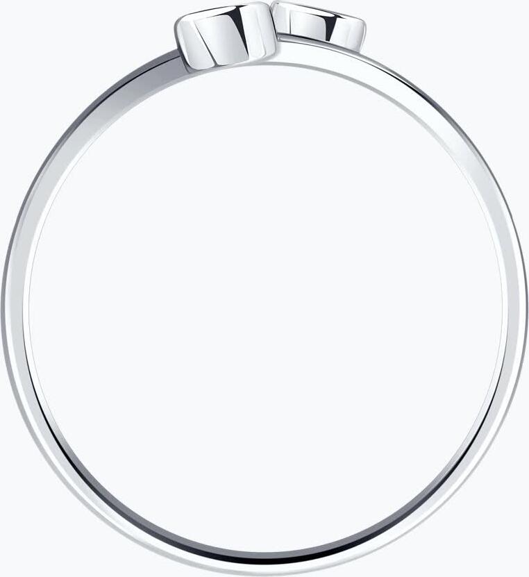 Inel Diamant 94-110-00137-1 pentru femei, Argint 925 placat cu rodiu, 2 pietre rotunde de zirconiu cubic 2.5mm, 0.245 ct, design cu bandă deschisă Ring Size: 17