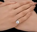 Diamant Children's Ring 94-110-00097-1, Size 15, 925 Sterling Silver Rhodium-Plated, Round Cubic Zirconia, Pink Enamel Character Design, 2mm Width