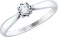 Diamant 94-110-01221-1 Inel de Logodnă pentru Femei, Argint 925 Placat cu Rodiu, Zirconiu Cubic Rotund Incolor 0.251 ct, Piatră 3.25 mm, Lățime 2 mm, Mărime Inel 16.5