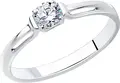 Diamant 94-110-01370-1 Women's Ring, Size 18.5, 925 Sterling Silver Rhodium-Plated, Round Colorless Cubic Zirconia 4mm, 0.451 ct
